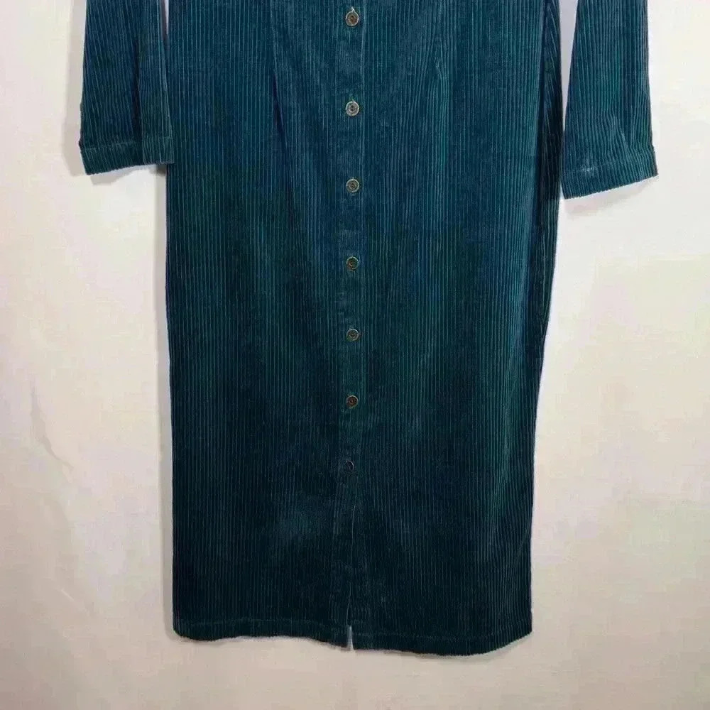 Vintage FADS 90s corduroy button up down long sleeve dress farm core 90s size 6 - Picture 3 of 12